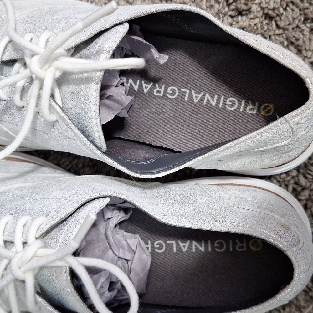 Cole Haan original zero grand lace-up sneakers soft wingtips- 5-metallic silver - Picture 10 of 10